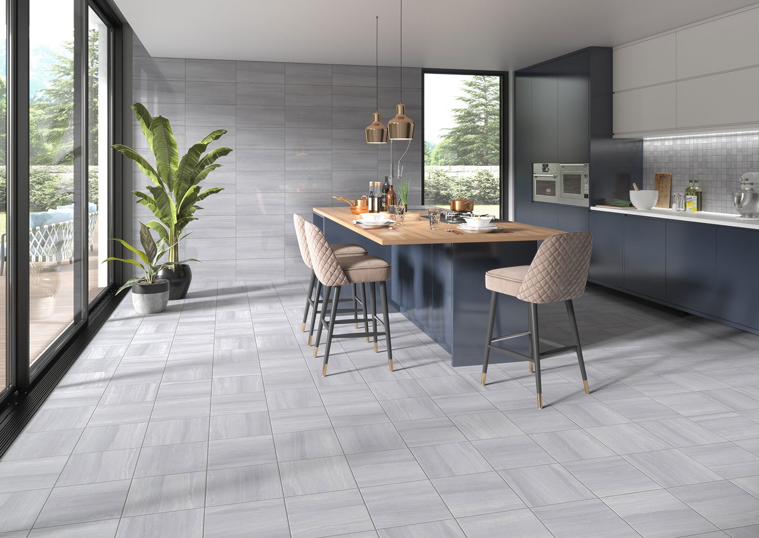 Carrelage cuisine sol moderne 2023