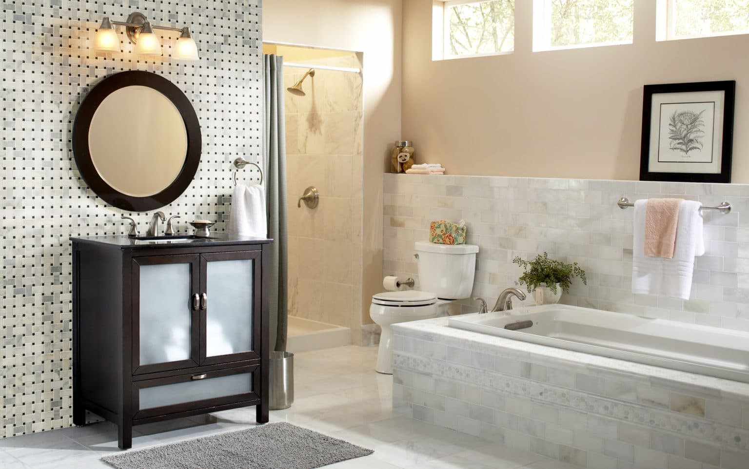 Mosaic Bathroom Floor Tile Ideas | Mosaic Shower Tiles