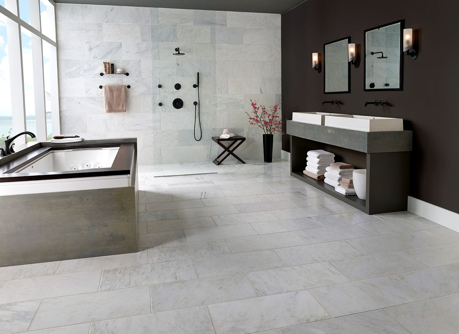 Designing with the Arabescata Carrara Marble Tile Collection