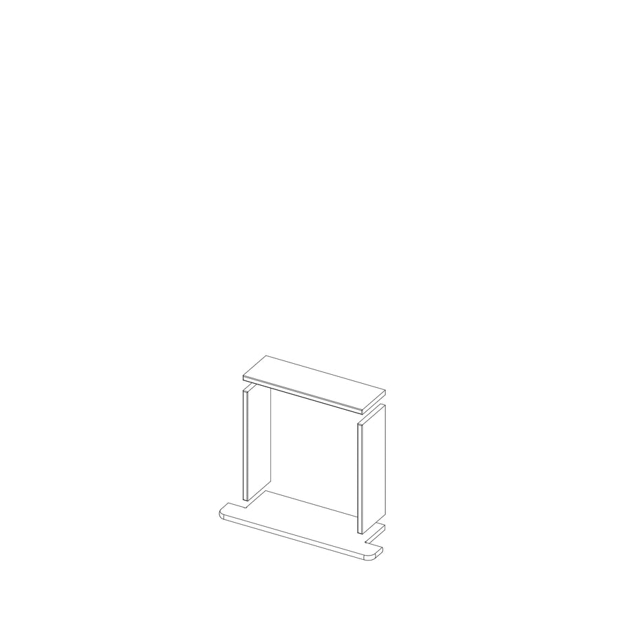 The Boundless 12x12 Niche is a rectangular, open-front organizer with a flat top, perfect as a shower organizer or for storing pre-cut finishing pieces. Shown as a simple isometric line drawing on a white background.