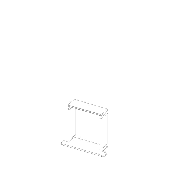 The Boundless 12x12 Niche is a rectangular, open-front organizer with a flat top, perfect as a shower organizer or for storing pre-cut finishing pieces. Shown as a simple isometric line drawing on a white background.