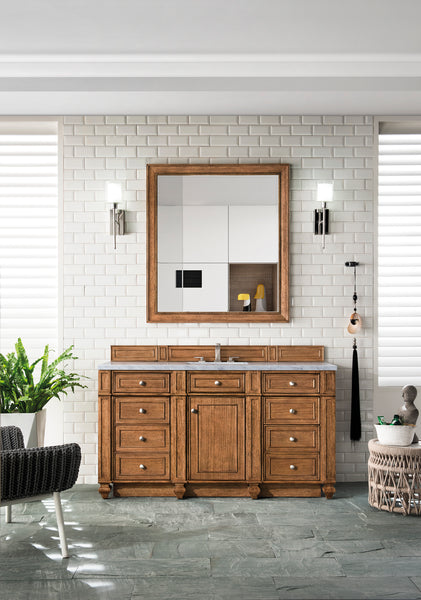 A luxury bathroom retreat features white subway tile walls, a Bristol 60