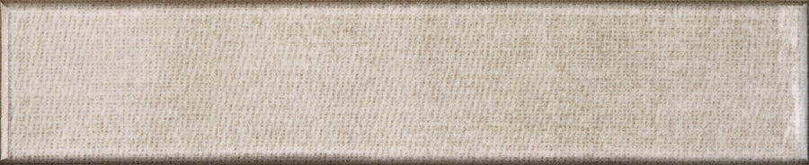 Close-up of Texstyle 2" x 10" Combed Subway Tile in Sunglow, showing its soft, hand-combed texture, subtle vertical and horizontal lines, slight sheen, and natural color variations.