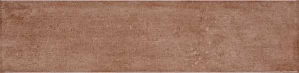 A rectangular, plush rug in muted brown with a subtle, worn texture and slim light borders, echoing the clean lines of contemporary wall tiles like the Muse 4