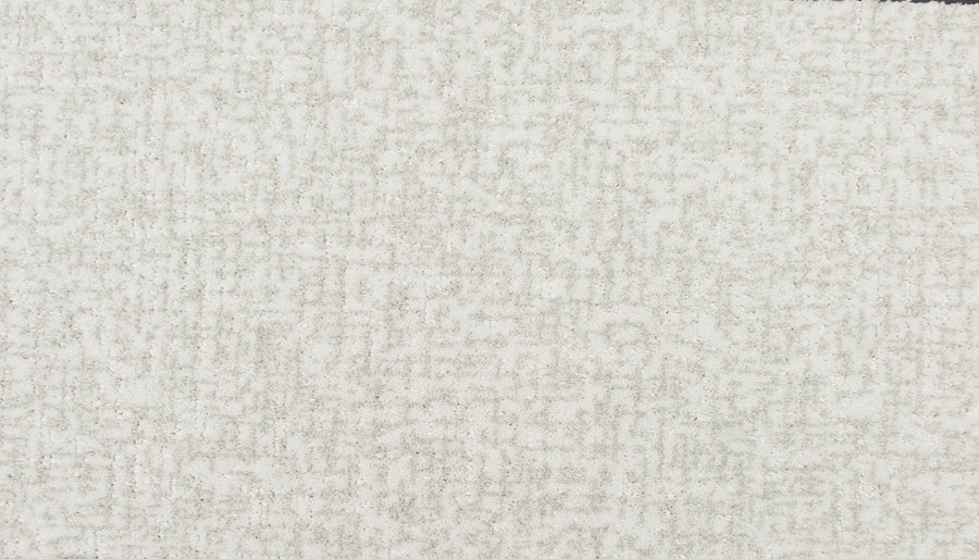 Close-up of the Latticework On Trend Carpet, featuring a plush, light-colored textured surface with a subtle geometric pattern in shades of white and pale gray for contemporary elegance.
