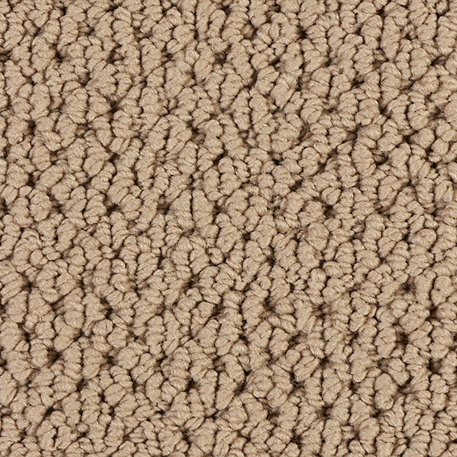 Close-up of Kinetic Detail Berber Carpet: a beige loop pile with a tightly woven, textured surface. Its durable yarn loops form a bumpy, uniform pattern, making it soft yet sturdy—ideal for stylish interior design.