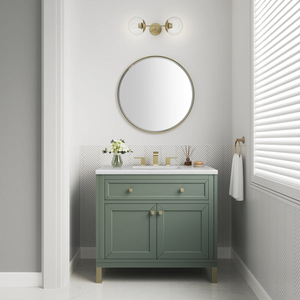A modern bathroom showcases the Chicago 36