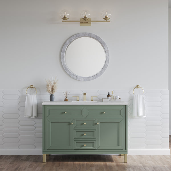 A modern bathroom includes the Chicago 48