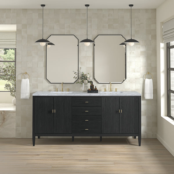 A modern bathroom features the Myrrin 72