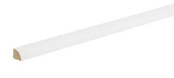 The Modern White Painted Wood Molding & Trim features a smooth, low-gloss finish and is available in 12-foot lengths, perfect for clean and seamless finishing touches against any plain white background.