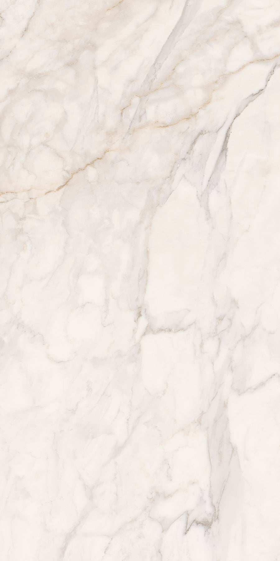 Tuscany Oro 12" x 24" Tile in Natural features a white marble look with light beige and gray veining. With its smooth, polished finish, this tile brings Italian-inspired elegance to countertops or flooring.