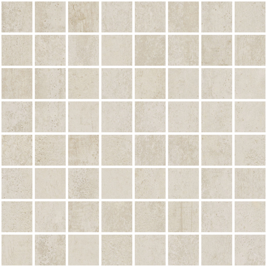 A grid of Hans.A 1.5" x 1.5" Light mosaic tiles features subtle textures and shades in a symmetrical, evenly spaced pattern—ideal for accent walls or stylish backsplashes.