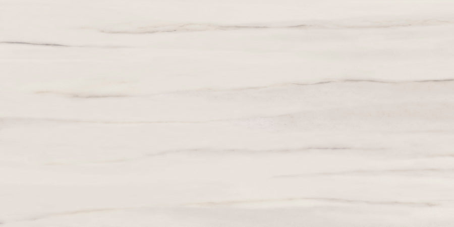 A close-up of Lunara Stellar 24" x 48" Rectified Tile in Natural, featuring a light marble look with subtle gray and beige veining that highlights premium craftsmanship and modern minimalist elegance.