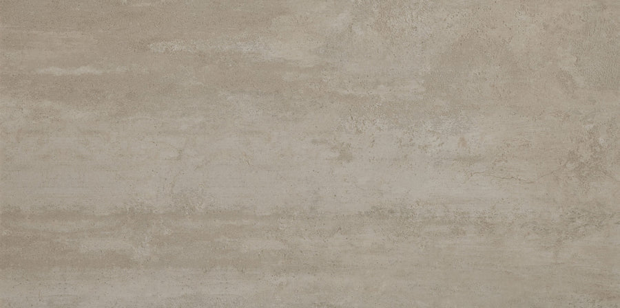 Hans.A Rectified 24" x 48" Tile features a textured dark surface that mimics weathered concrete or stone, ideal for seamless installation with large-format tiles.