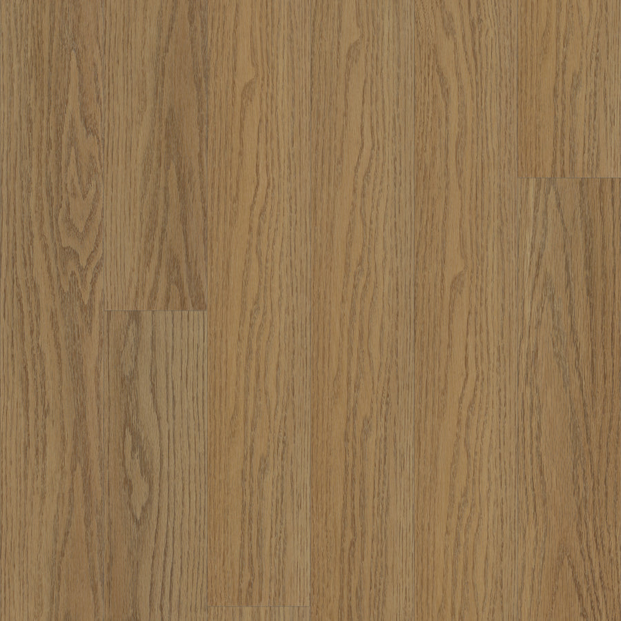 A close-up of Classic Traditions 5" Vinyl shows light brown wood-look flooring with a natural grain pattern and smooth finish, offering visible texture, style, and durable flooring for any space.