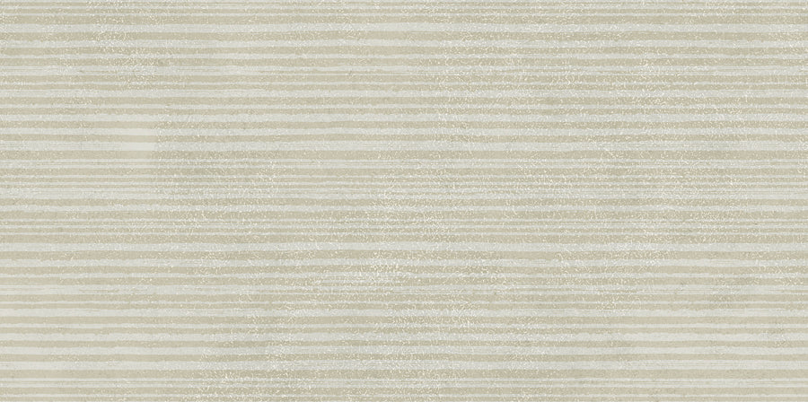 Beige background with irregular, horizontal, hand-drawn light gray lines evokes a calming, subtle striped pattern inspired by the Avanti 12x24 Willow Deco Rectified Glazed Porcelain Tile.