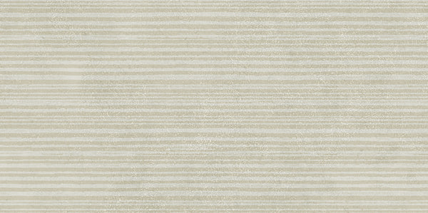 Beige background with irregular, horizontal, hand-drawn light gray lines evokes a calming, subtle striped pattern inspired by the Avanti 12x24 Willow Deco Rectified Glazed Porcelain Tile.