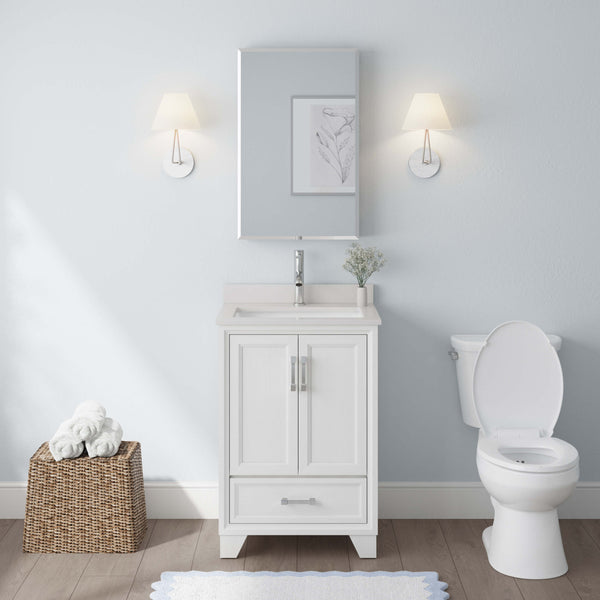 A clean, modern bathroom showcases the Ashlow 24