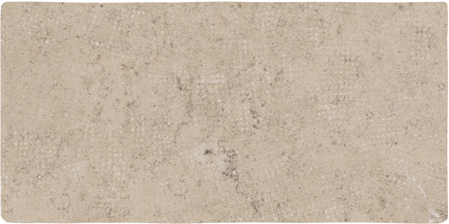 The Abbey Stone XL 8.6" x 17.2" ceramic tile in Rila features a matte, slightly textured surface with subtle gray and brown speckles, offering a natural stone look ideal for modern spaces.