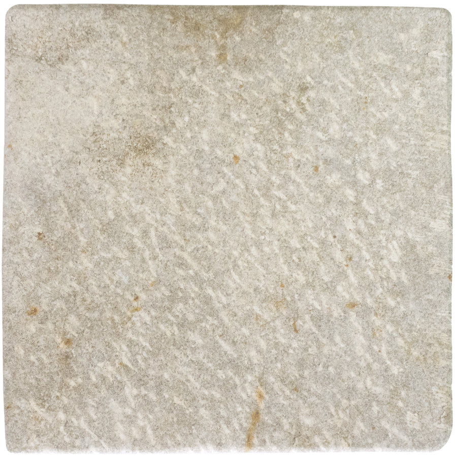 The Abbey Stone L 8.6" x 8.6" Ceramic Tile in Sintra features a square shape, light gray color, and rough texture with subtle white and beige streaks, offering a limestone look perfect for minimalist spaces.