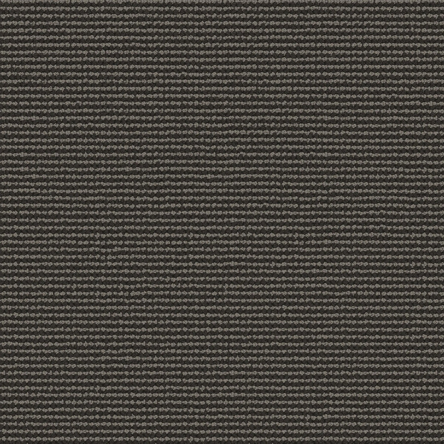 Close-up of Knitted Tone Pet Friendly Carpet in After Dark—textured fabric with dark gray and black horizontal stripes, featuring small raised bumps for durability, ideal for high-traffic areas and made from premium materials.