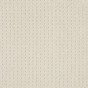 Close-up of San Lucas Family Friendly Carpet in Aged White—a light beige, textured carpet with a subtle vertical line pattern and small raised loops. Durable and soft, it's ideal for high-traffic homes.