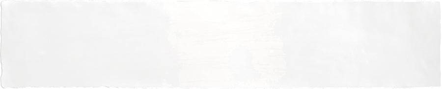 Aire 2x10 Glazed Ceramic Subway Tile: a long rectangular tile with a smooth, glossy surface and slightly uneven edges, resembling blank white paper with a refined, textured finish.