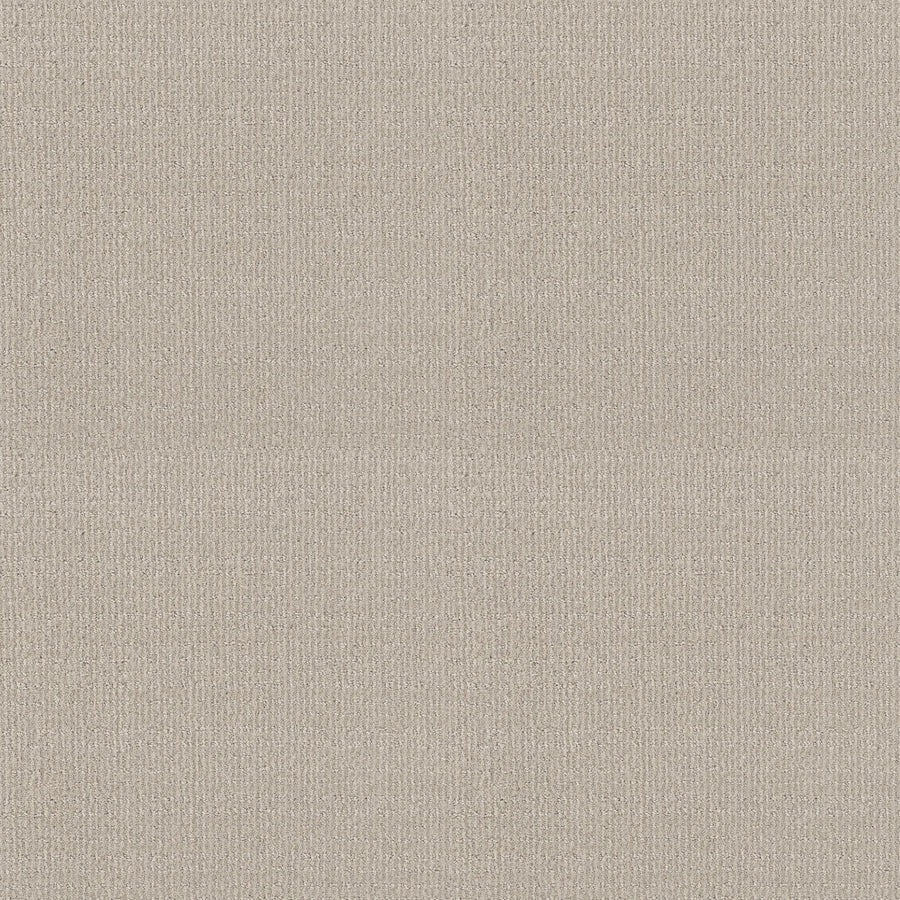 Sierra Vista Pet Friendly Carpet in Alabaster features a light beige textured pattern with fine vertical and horizontal lines. Its soft, neutral look is ideal for modern spaces, offering durability that’s perfect for upholstery or flooring.