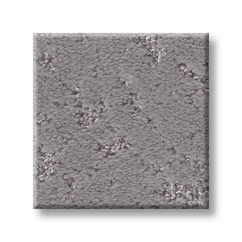 A sample swatch of the Sincere Focus On Trend Carpet in light gray, showcasing a soft, plush texture with a subtle irregular pattern, displayed against a white background.