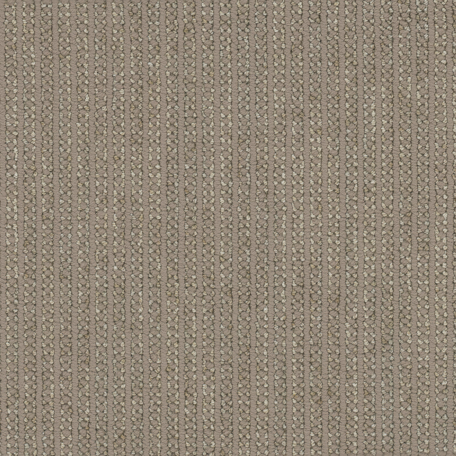 A close-up of the Appealing Berber Carpet shows its textured fabric with vertical beige and brown stripes. The woven, slightly raised surface adds a decorative, tactile touch reminiscent of elegant carpet design.