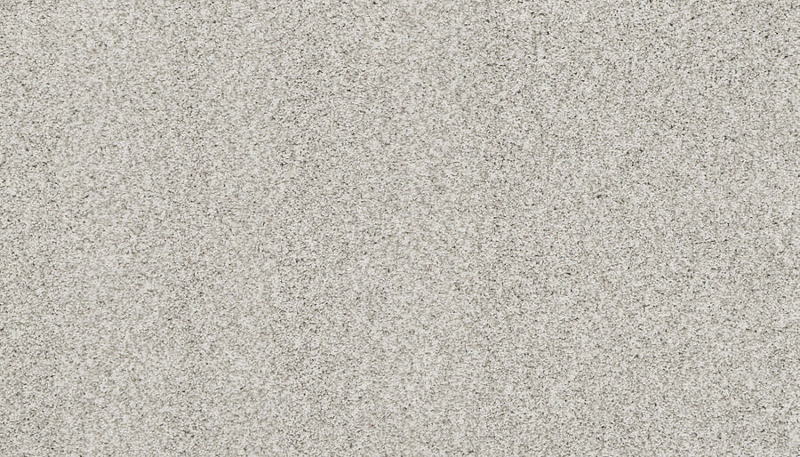 Close-up of fine, light-colored sand with beige and gray tones inspires the Artisan Elements Family Friendly Carpet in Stepping—a soft, uniform surface ideal for high-traffic family spaces.