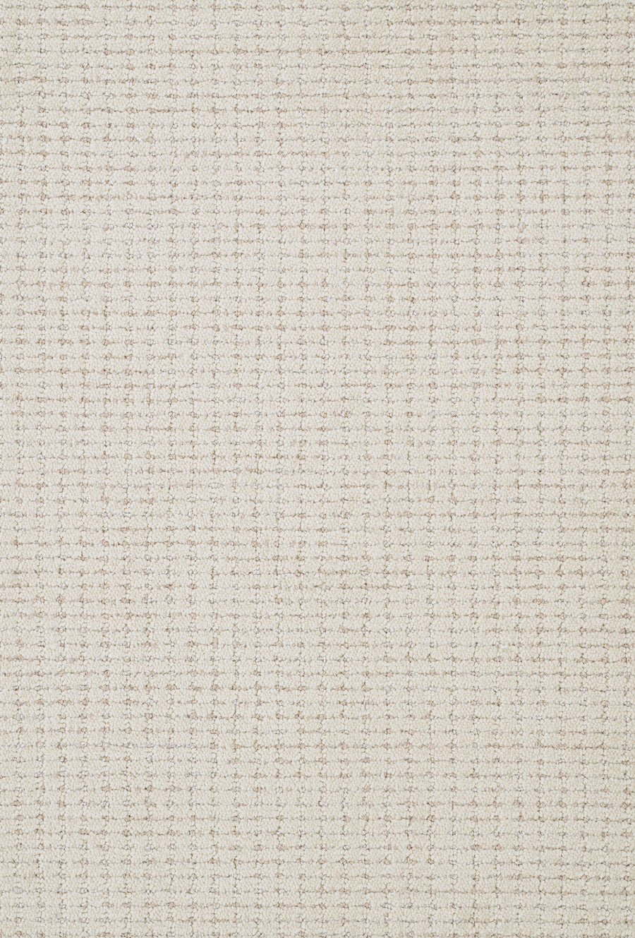 Close-up of Chalet On Trend Carpet in beige, showcasing its luxurious woven texture, subtle grid pattern, and thin intersecting threads for an elegant, organic look.