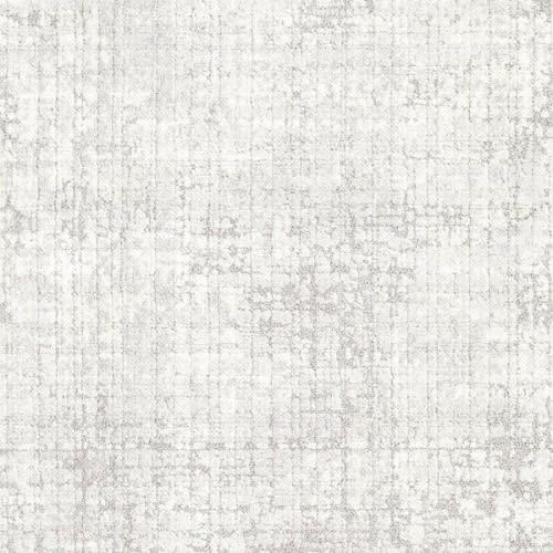 The Ithaca On Trend Carpet in Athena features a light gray textured surface with a subtle, irregular grid and soft, faded lines for a stylishly distressed, weathered look reminiscent of luxury.