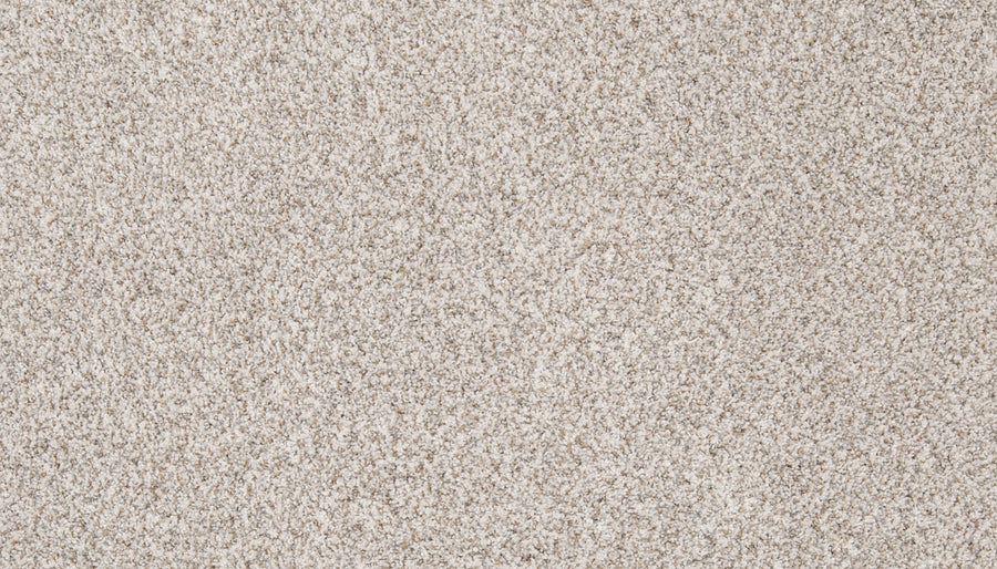 Close-up of Aurora Lights Family Friendly Carpet, featuring a light beige, plush textured surface with tightly woven fibers—perfect for adding softness and luxury to any home.
