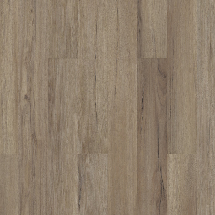 A close-up view of Coretec Originals Classics Vinyl flooring, showcasing light to medium brown planks with natural wood grain patterns and subtle color variations that authentically replicate real wood.