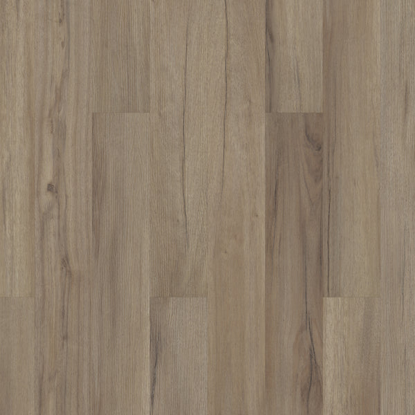 A close-up view of Coretec Originals Classics Vinyl flooring, showcasing light to medium brown planks with natural wood grain patterns and subtle color variations that authentically replicate real wood.