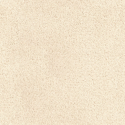 Close-up of Tribute Family Friendly Carpet in Baccarat—a light beige, stain resistant, plush, and softly textured surface with a uniform, slightly speckled look—perfect for creating a family-friendly space.