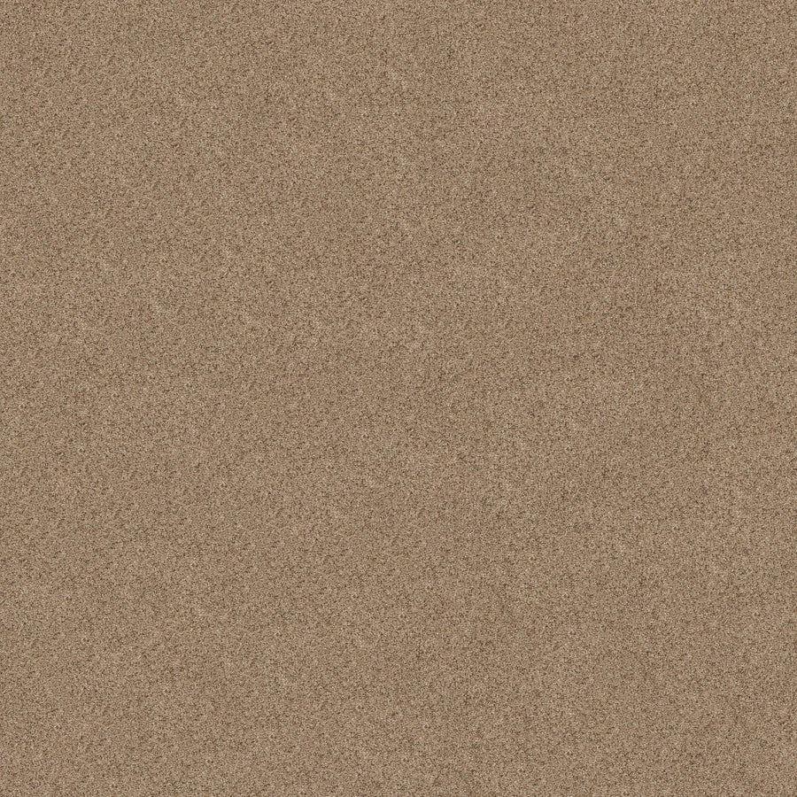 Close-up view of the Canyon Lake Family Friendly Carpet in Basic Tan, featuring a textured pattern that resembles cork granules. Its durable surface is ideal for family spaces and contemporary interiors.