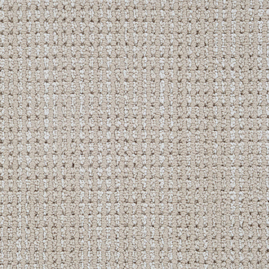 Close-up of Top Notch Berber Carpet in Basket color, showing its grid-like woven texture. Subtle tone variations and evenly spaced loops highlight its soft, stain-resistant surface—perfect for premium flooring.