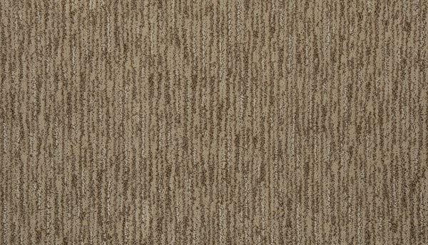Beautiful Elements Pet Friendly Carpet in Camel features a textured linear pattern in brown tones for a subtle striped look. This durable, soft surface is ideal for homes or offices and offers lasting comfort.