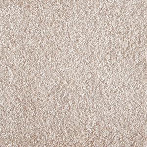 Close-up of Jazzy Family Friendly Carpet in Bisque, featuring a soft, textured surface with tightly packed fibers—ideal for high-traffic areas and providing an elegant, plush look throughout your space.