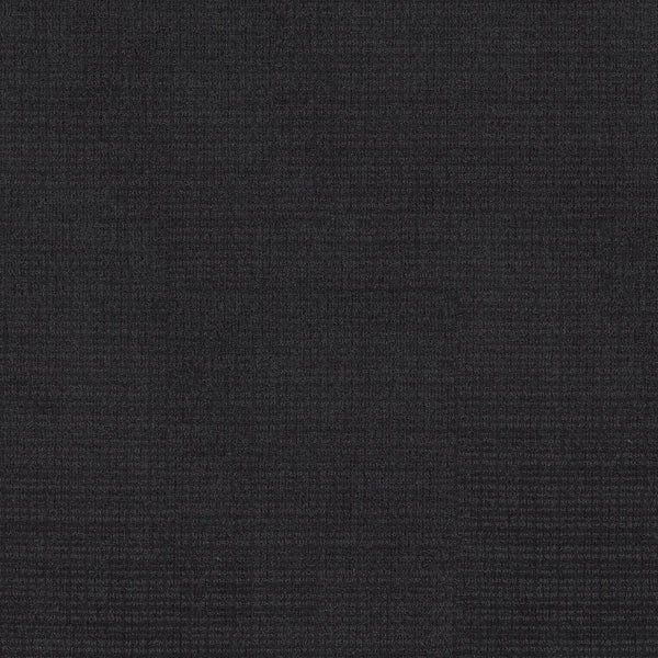 A close-up of Sierra Vista Pet Friendly Carpet in Blackout shows a dark, textured surface with a subtle grid pattern—ideal for adding contemporary style to any space.