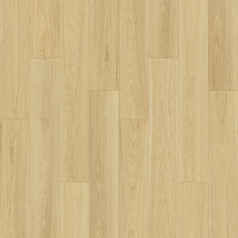 Kallan Point 7 1/2" Waterproof Laminate in Blonde Hickory features smooth wood grain and subtle color variations. Its staggered layout delivers a clean, modern look that enhances any space.