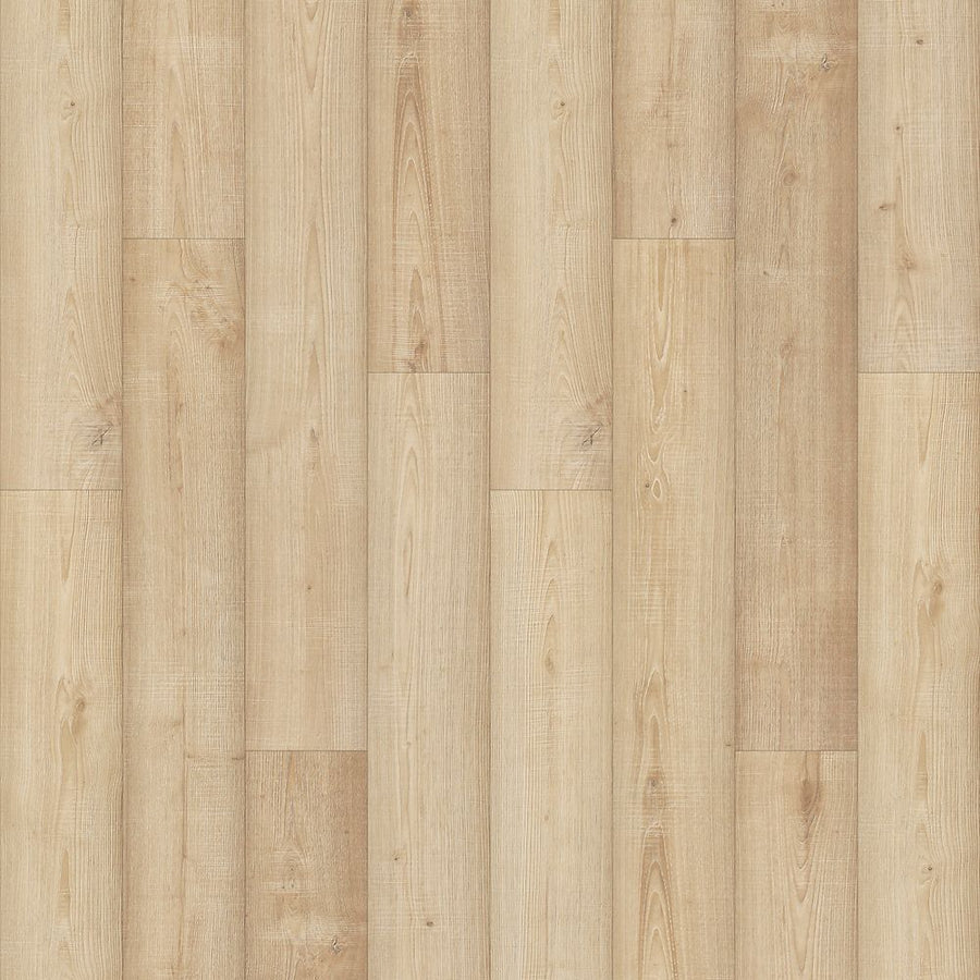 Lidden Brook 7 1/2" Waterproof Laminate in Blush Field Oak features light wood-look planks with a natural grain in beige and tan shades. Its durable, modern design is perfect for busy households seeking easy-care style.