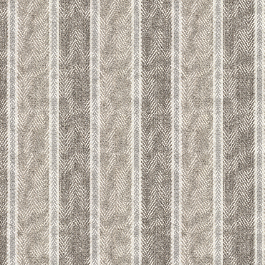 The Dolce Vita On Trend Carpet features vertical stripes in beige, tan, and cream, with alternating widths and a subtle herringbone texture for a luxurious look.