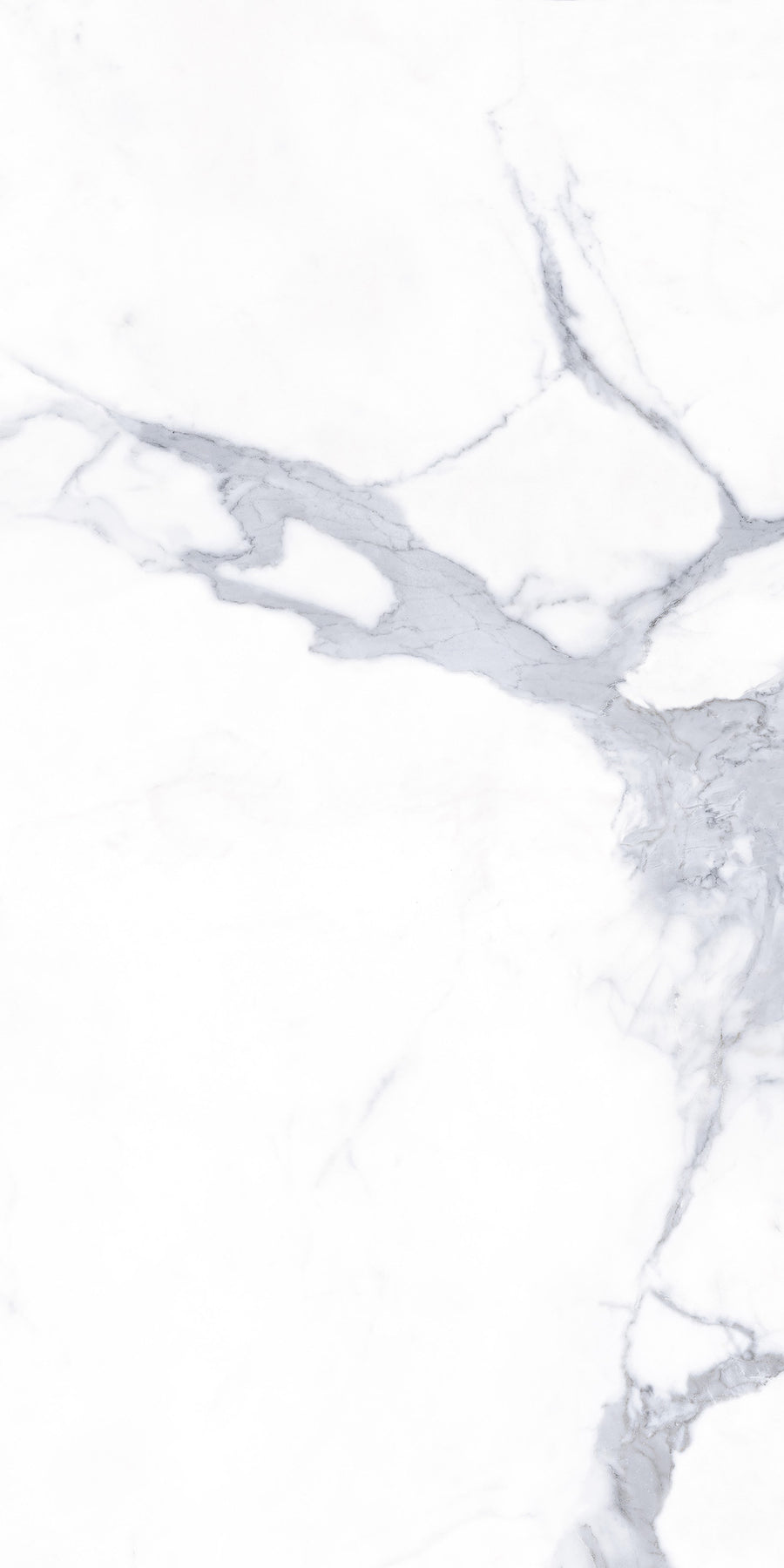 White marble surface with subtle grey veining running diagonally, creating a natural and elegant stone texture.