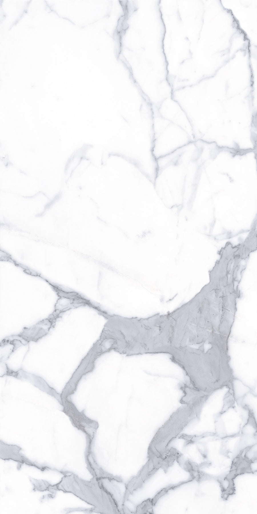 White marble surface with subtle light gray veins forming irregular, natural patterns throughout. The texture appears smooth and elegant, commonly used for countertops or flooring.