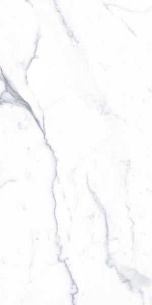 White marble surface with subtle gray veining running throughout, creating a smooth, elegant, and natural stone texture. The veins are thin and dispersed, adding visual interest to the clean, bright background.