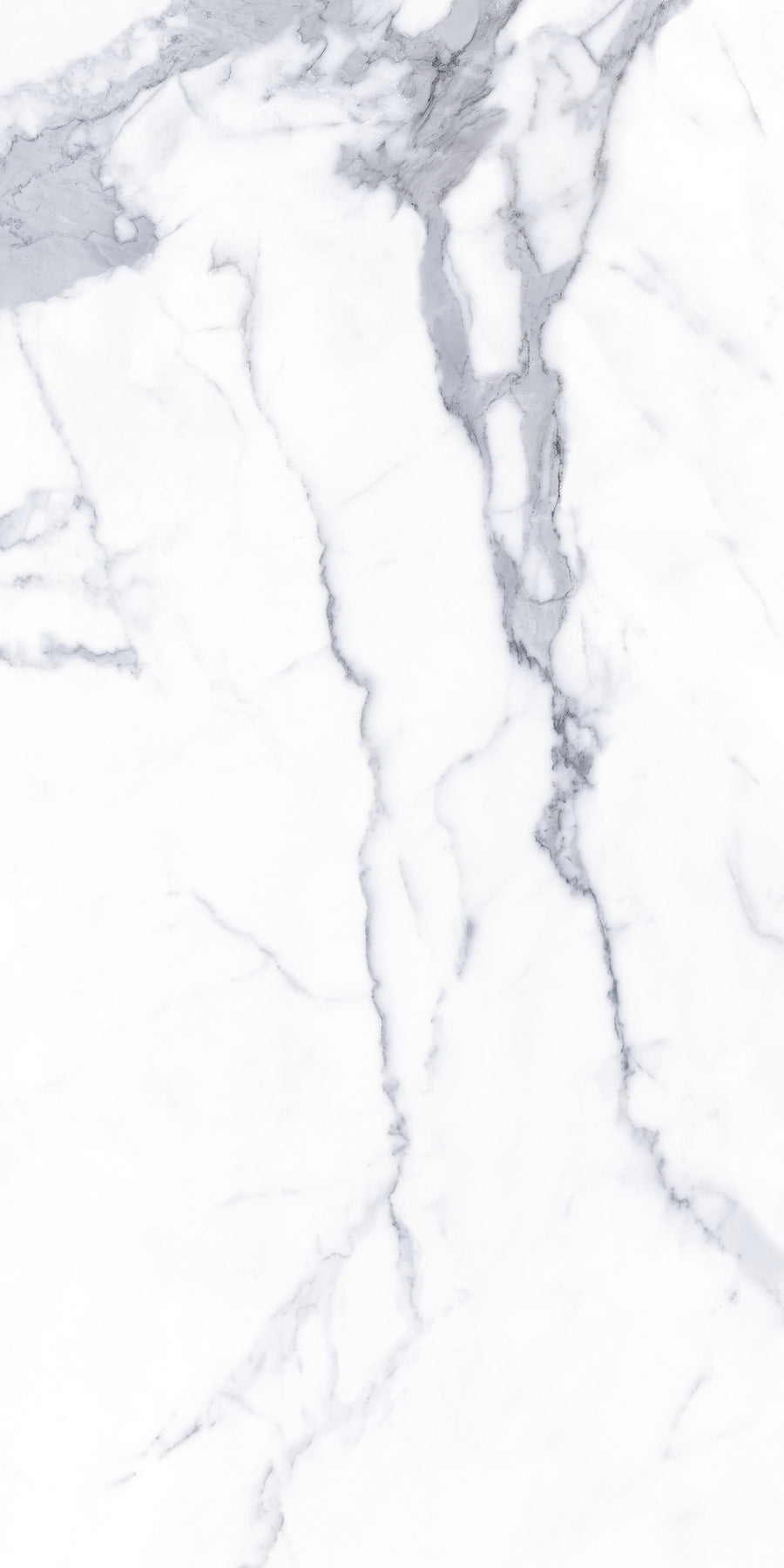 White marble surface with subtle gray veining running throughout, creating an elegant and natural stone pattern. The texture appears smooth and polished.