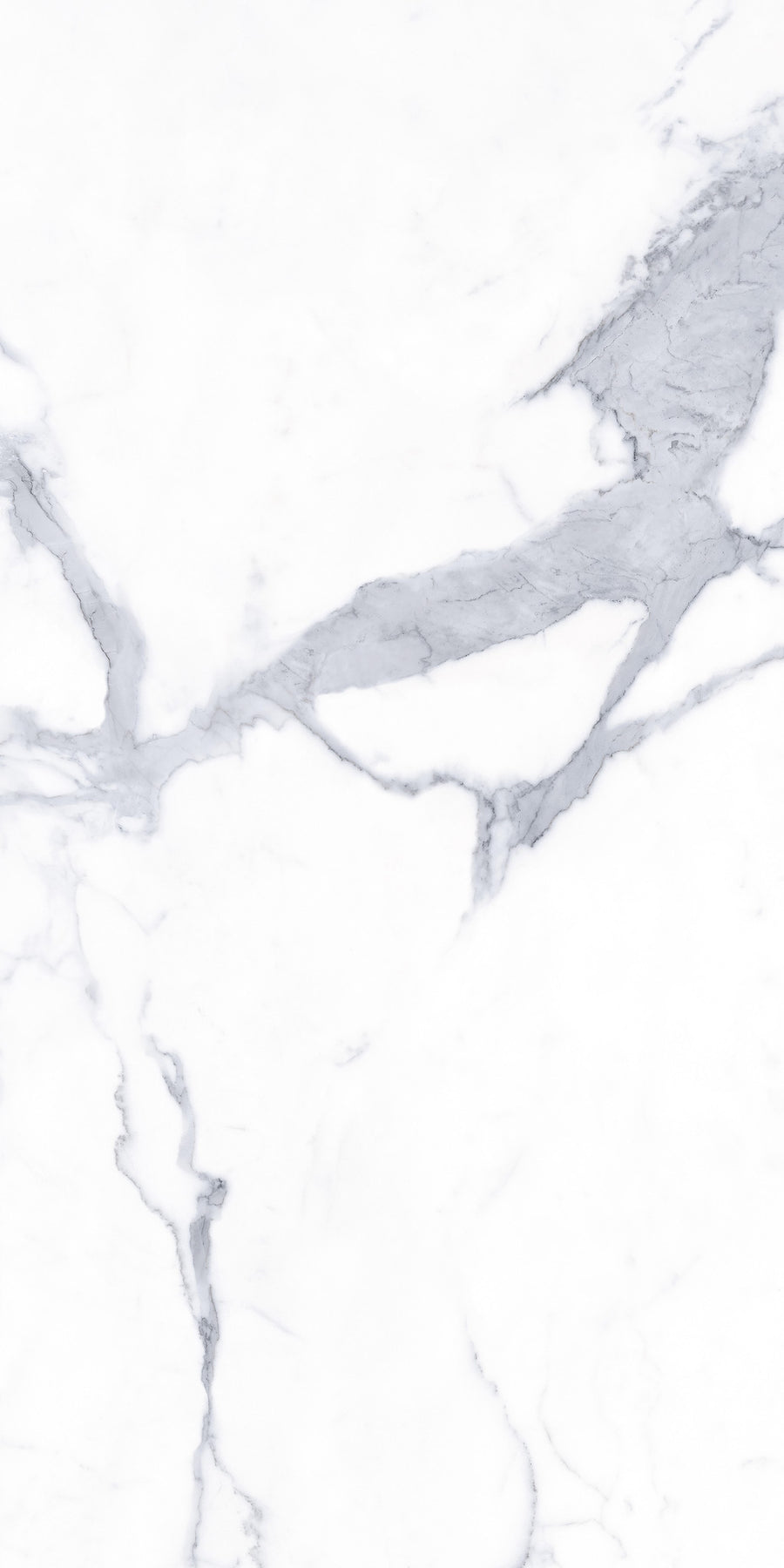 White marble surface with subtle gray veining patterns running diagonally across the image, giving it a smooth and elegant appearance.